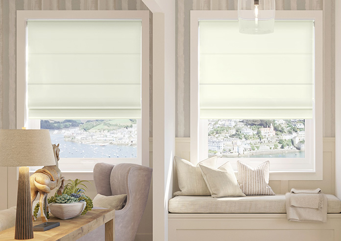 Kyoto Faux Silk, White - Twist&Fit Roman Blind - Image 3